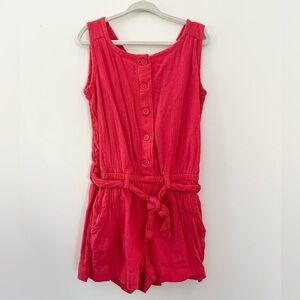 GAP Kids Red Gauze Tie Romper Size XS